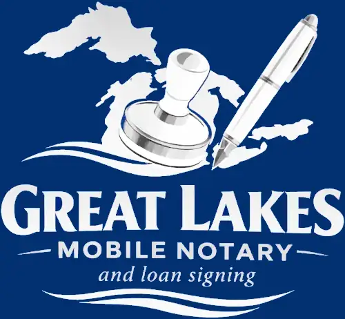 great lakes mobile notary black & white logo